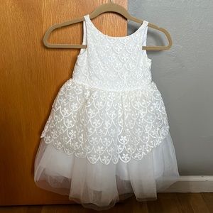 Janie and jack special occasion white embroidered and tulle flower girl dress